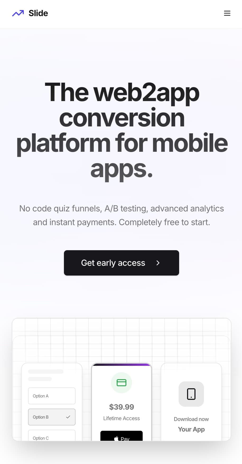 Slide mobile view